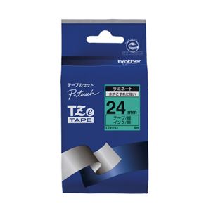 （業務用セット） ブラザー ピータッチ用テープカートリッジ ラミネートテープ 8m TZe-751 緑 黒文字 1巻8m入 【×2セット】