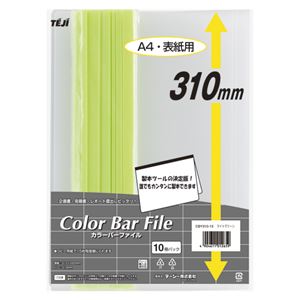 （業務用セット） テージー カラーバーファイル A4判タテ型 CBY310-15 ライトグリーン 10冊入 【×3セット】