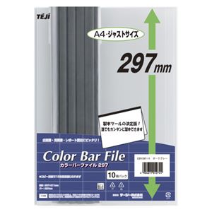 （業務用セット） テージー カラーバーファイル297 A4判タテ型 CBY297-11 ダークグレー 10冊入 【×3セット】