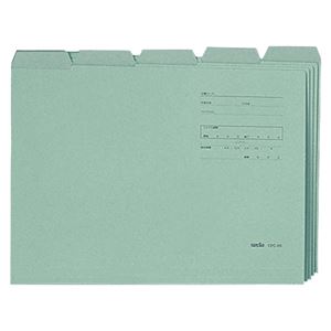 （業務用セット） カラーフォルダー A4判ヨコ型5山（1／5カットホルダー）（マチ20mm） CFC-55-30 グリーン 1組入 【×5セット】
