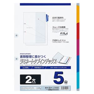 （業務用セット） マルマン ラミネートタブインデックス 2穴（穴補強型） LT4205 1組入 【×10セット】
