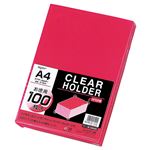 （業務用セット） リヒトラブ リクエスト・クリヤーホルダー 100枚入 A4判 G6100-18 ピンク 【×2セット】