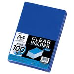 （業務用セット） リヒトラブ リクエスト・クリヤーホルダー 100枚入 A4判 G6100-20 ブルー 【×2セット】