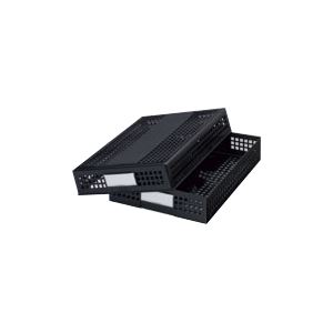 （業務用セット） シストレー フタ付 STX-70-60 黒 1個入 【×2セット】