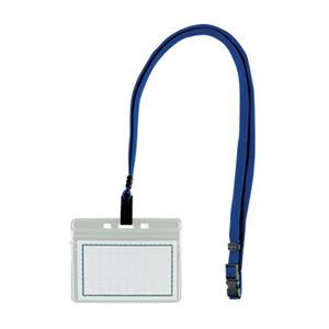 （業務用セット） 西敬 マイティループエコノミー名札 名刺型 MLE-332 B 青 1枚入 【×10セット】