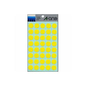 （業務用セット） エーワン カラーラベル 丸型15mm径 07024 黄 1P14シート（560片）入 【×10セット】