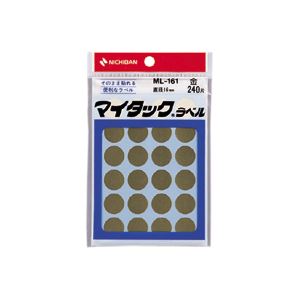 （業務用セット） ニチバン カラーラベル 一般用 ML-161 一般用（単色） 16mm径 ML-1619 金 1P入 【×10セット】