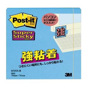 （業務用セット） 住友スリーエム ポストイット[R] 強粘着シリーズ ノート単品 654SS-B エレクトリックブルー 1個入 【×10セット】