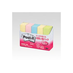 （業務用セット） 住友スリーエム ポストイット[R] お買い得パック 10個入り 横15×縦50mm 700RP-BK 混色 10個入 【×10セット】