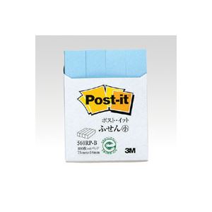 （業務用セット） 住友スリーエム ポストイット[R] 再生紙 4個入り 横14×縦75mm 560RP-B ブルー 4個入 【×10セット】