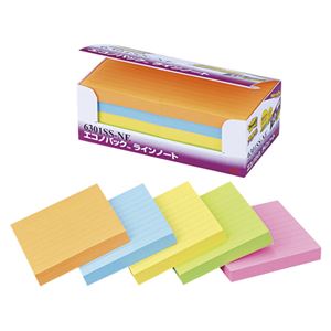 （業務用セット） 住友スリーエム 強粘着ノート エコノパック[TM]製品 ラインノート 6301SS-NE 混色5色 10個入 【×2セット】
