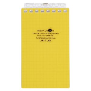 （業務用セット） リヒトラブ AQUA DROPs ツイストリング・ノート（メモサイズ） N-1661-5 黄 1冊入 【×10セット】