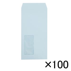 （業務用セット） 寿堂 マド付封筒 100枚入 03296 ブルー 【×3セット】