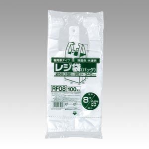（業務用セット） レジ袋省資源タイプ 無着色半透明 RF08 無着色半透明 100枚入 【×30セット】