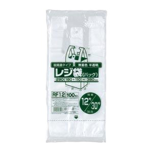 （業務用セット） レジ袋省資源タイプ 無着色半透明 RF12 無着色半透明 100枚入 【×10セット】