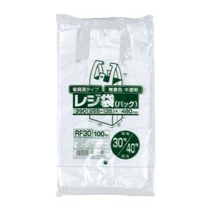 （業務用セット） レジ袋省資源タイプ 無着色半透明 RF30 無着色半透明 100枚入 【×5セット】