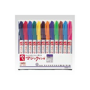 （業務用セット） 寺西化学 マジックインキ No.700 12色 M700C-12 黒 赤 青 緑 黄 茶 橙 紫 空 桃 黄緑 黄土 1セット 【×2セット】