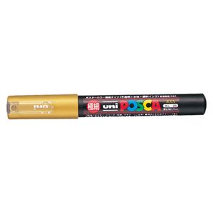 （業務用セット） 三菱鉛筆 ユニ ポスカ 極細（0.7mm） PC-1M.25 金 1本入 【×10セット】