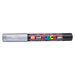 （業務用セット） 三菱鉛筆 ユニ ポスカ 極細（0.7mm） PC-1M.26 銀 1本入 【×10セット】
