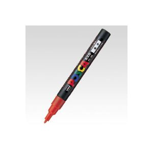 （業務用セット） 三菱鉛筆 ユニ ポスカ 細字（0.9-1.3mm） PC-3M.15 赤 1本入 【×10セット】