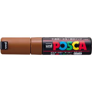 （業務用セット） 三菱鉛筆 ユニ ポスカ 太字角芯（8.0mm） PC-8K.21 茶 1本入 【×10セット】