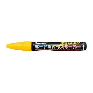 （業務用セット） 呉竹 ボード＆ガラスマーカー 中字・普通色（2mm） PMA-330LA-050S 黄 1本入 【×10セット】