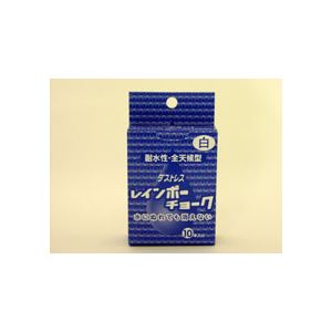 （業務用セット） 日本理化学 レインボーチョーク RAC-10-W 白 10本入 【×10セット】