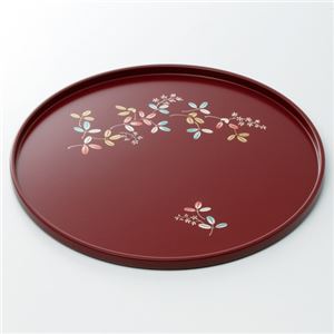 （業務用セット） 丸盆 古代朱萩 SJ-70018 1枚入 【×2セット】