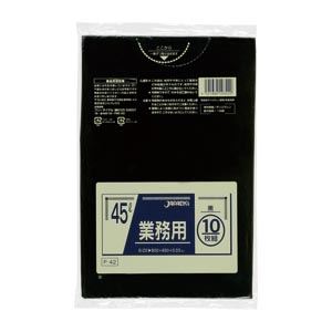 （業務用セット） 業務用ポリ袋 黒（10枚入） P-42 【×10セット】