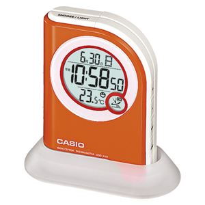 （業務用セット） カシオ 懐中電灯付き電波クロック DQD-410J-4JF オレンジ 1個入 【×2セット】