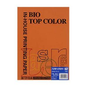 （業務用セット） 伊東屋 バイオトップカラー A4判 50枚入 160g／m2 BT433 オレンジ 【×3セット】