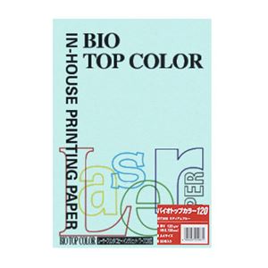 （業務用セット） 伊東屋 バイオトップカラー A4判 50枚入 120g／m2 BT308 ミディアムブルー 【×5セット】