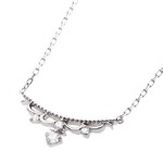 【鑑別書付】K18ホワイトゴールド 天然ダイヤネックレス ダイヤモンドペンダント/ネックレス0.10ct ダイヤ4ストーン