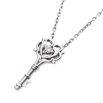 【鑑別書付】プラチナPT900 天然ダイヤネックレス ダイヤモンドペンダント/ネックレス0.014ct キーモチーフ