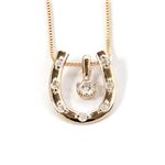 K18イエローゴールド 天然ダイヤネックレス 馬蹄型 ダイヤモンドペンダント/ネックレス0.1CT