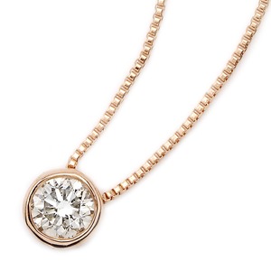 ダイヤモンド ネックレス 一粒 0.15ct K18 ピンクゴールド Nudie Heart Plus（ヌーディーハートプラス） 人気の覆輪留 SI〜Iクラス ペンダント