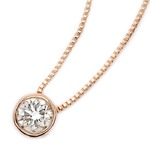 ダイヤモンド ネックレス 一粒 0.15ct K18 ピンクゴールド Nudie Heart Plus（ヌーディーハートプラス） 人気の覆輪留 SI〜Iクラス ペンダント