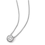 ダイヤモンド ネックレス 一粒 0.15ct K18 ホワイトゴールド Nudie Heart Plus（ヌーディーハートプラス）人気の覆輪留 SI〜Iクラス ペンダント