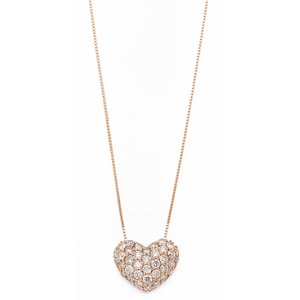 ダイヤモンド ネックレス 0.5ct K18 ピンクゴールド ハート ダイヤパヴェネックレス 0.5カラット ハートパヴェ ペンダント