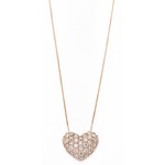 ダイヤモンド ネックレス 0.5ct K18 ピンクゴールド ハート ダイヤパヴェネックレス 0.5カラット ハートパヴェ ペンダント