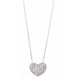 ダイヤモンド ネックレス 0.5ct K18 ホワイトゴールド ハート ダイヤパヴェネックレス 0.5カラット ハートパヴェ ペンダント