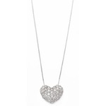 ダイヤモンド ネックレス 0.5ct K18 ホワイトゴールド ハート ダイヤパヴェネックレス 0.5カラット ハートパヴェ ペンダント