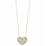 ダイヤモンド ネックレス 0.5ct K18 イエローゴールド ハート ダイヤパヴェネックレス 0.5カラット ハートパヴェ ペンダント