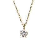 ダイヤモンド ネックレス 一粒 K18 ピンクゴールド 0.1ct ダイヤネックレス シンプル ペンダント