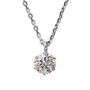 K18ホワイトゴールド 天然ダイヤモンドペンダント/ネックレス ダイヤ0.3CT