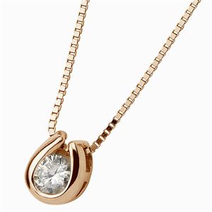 K18ピンクゴールド 天然ダイヤモンドペンダント/ネックレス ダイヤ0.1CT