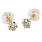 ダイヤモンドピアス 一粒 K18 イエローゴールド 0.2ct スタッドピアス