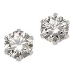 ダイヤモンド ピアス 一粒 プラチナ Pt900 0.3ct スタッドピアス ダイヤピアス 0.3カラット シンプル