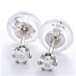 プラチナPT900 天然ダイヤモンドピアス 0.1ct シリコン製ダブルロックキャッチ仕様 定番人気商品