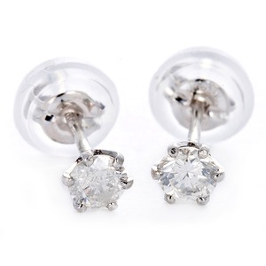 プラチナPT900 天然ダイヤモンドピアス 0.2ct シリコン製ダブルロックキャッチ仕様 定番人気商品